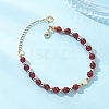 Natural Carnelian Beaded Bracelets BJEW-JB12752-02-1