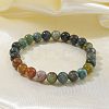 Natural Indian Agate Bead Stretch Bracelets BJEW-K212-B-010-3