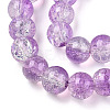 Transparent Crackle Baking Paint Glass Beads Strands DGLA-T003-01B-10-3