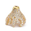 Brass Micro Pave Clear Cubic Zirconia Bead Caps ZIRC-P085-11G-1