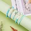 Round Stone & Polymer Clay Heishi Beads Stretch Bracelets Sets BJEW-SZ0002-13-3