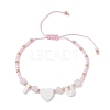 Valentine's Day Natural Rose Quartz & TOHO Round Seed Beads Braided Bead Bracelets for Women BJEW-MZ00244-02-1