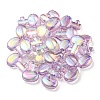 UV Plating Rainbow Iridescent Transparent Acrylic Beads OACR-C007-05B-3