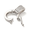 Brass Micro Pave Clear Cubic Zirconia Twister Clasps KK-Q772-15P-3