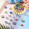 30Pcs 3 Styles Rainbow Iridescent Printed Opaque Acrylic Beads OACR-TA0004-52B-5