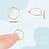 Unicraftale 40Pcs 316L Surgical Stainless Steel Hoop Earring Findings STAS-UN0053-41RG-3