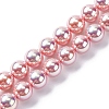 UV Plating Pearlized Glass Pearl Beads Strands GLAA-F128-01B-T9-1