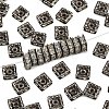 Brass Rhinestone Spacer Beads RB-A013-7x7-01B-1