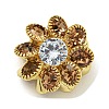 Brass Smoked Topaz Rhinestone Beads KK-I715-26S-01-2