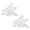 2Pcs Fabric with Tube Beads and Pearl Beads & Sequins Patches DIY-PH0038-13B-1