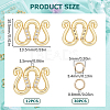 SUNNYCLUE 12Pcs Brass Micro Pave Clear Cubic Zirconia S-Hook Clasps KK-SC0003-42-2