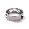 201 Stainless Steel Hollow Leaf Finger Ring for Women RJEW-J051-46P-3