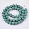Spray Painted Natural Lava Rock Beads Strands G-N0324-B-03-2
