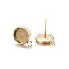 Ion Plating(IP) 304 Stainless Steel Stud Earring Settings STAS-H467-08G-10mm-1