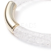 Acrylic Curved Tube Stretch Bracelet BJEW-JB08135-01-4
