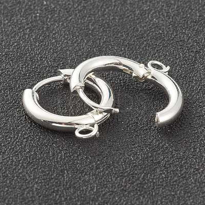 201 Stainless Steel Huggie Hoop Earring Findings STAS-P283-01B-S-1