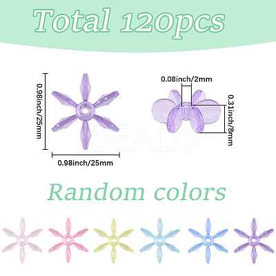 120Pcs Transparent Acrylic Beads OACR-SC0003-02A-1