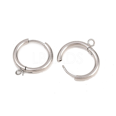 316 Stainless Steel Huggie Hoop Earring Findings EJEW-B158-01D-P-1