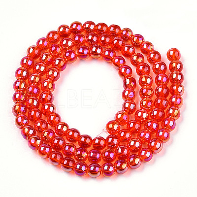 Electroplate Transparent Glass Beads Strands LS-GLAA-T032-T4mm-AB09-1