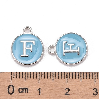 Platinum Plated Alloy Enamel Charms X-ENAM-S118-04F-P-1