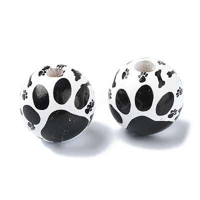 Pet Theme Wood Large Hole European Beads WOOD-D027-03A-1
