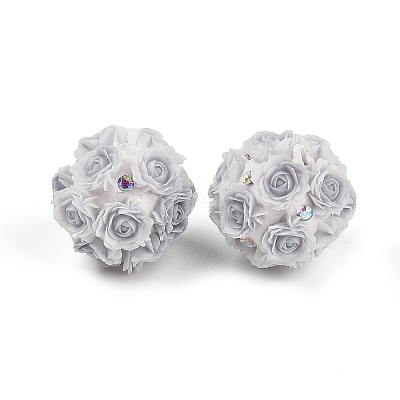 Acrylic Handmade Luminous Polymer Clay Rhinestone Beads CLAY-H003-07E-1