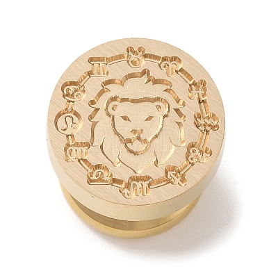 Golden Plated Round Shaped Wax Seal Brass Stamp Head STAM-K002-01G-07-1