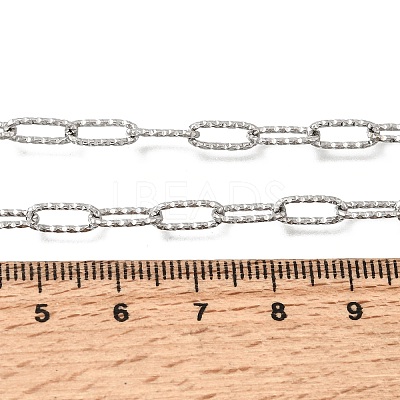 4MM 304 Stainless Steel Textured Paperclip Chain Necklaces for Man and Women SA-CBAB767-09P-1
