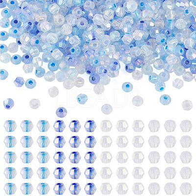 405Pcs Eletroplated Transparent Glass Beads GLAA-TA0003-66A-1