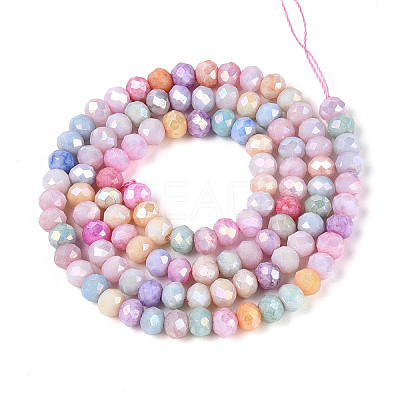 Anti-Tarnish Electroplate Rondelle Glass Beads Strands EGLA-T021-4mm-17-11-1