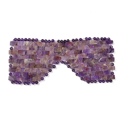 Natural Amethyst Woven Eye Mask AJEW-P074-11F-1