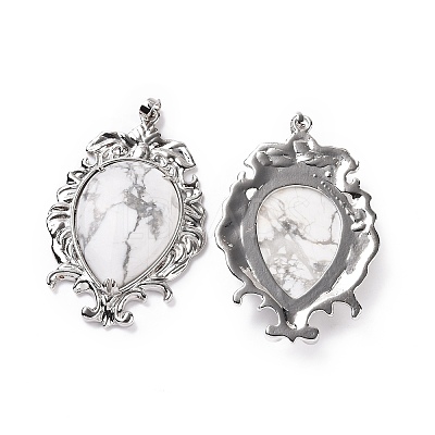 Natural Howlite Big Pendants G-P496-01P-22-1