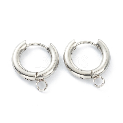 Tarnish Resistant 201 Stainless Steel Huggie Hoop Earring Findings STAS-P283-01C-P-1