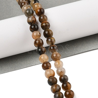 Natural Yellow Tiger Eye Beads Strands G-H238-6mm-1