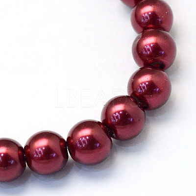 Baking Paint Pearlized Glass Pearl Round Bead Strands HY-Q003-6mm-39-1