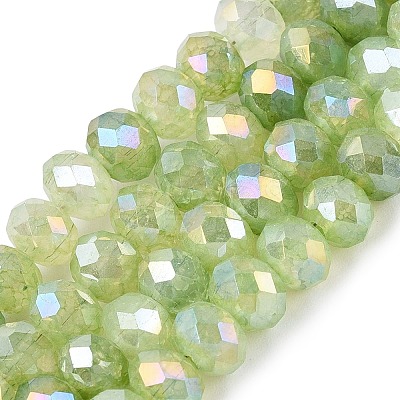 Dyed Crackle Imitation Jade Glass Beads Strands EGLA-Q131-02B-02-1