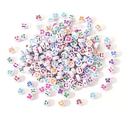 White Opaque Acrylic Beads MACR-YW0001-20-1