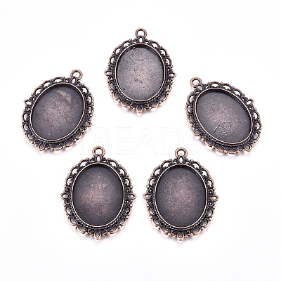 Zinc Alloy Pendant Settings for Cabochon & Rhinestone X-PALLOY-A15257-R-LF-1