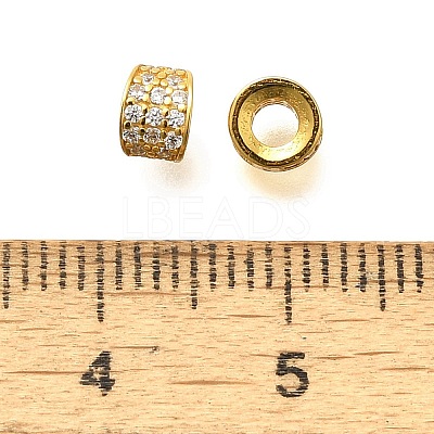 925 Sterling Silver Micro Pave Clear Cubic Zirconia Beads STER-B006-10A-G-1