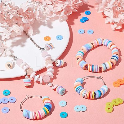 24 Colors Handmade Polymer Clay Beads CLAY-X0011-01-1