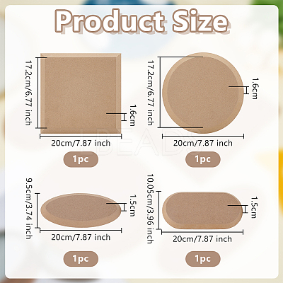 4Pcs 4 Styles MDF Wood Pottery Tools DIY-OC0014-66-1