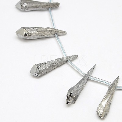 Electroplate Gemstone Natural Quartz Crystal Beads Strands G-L135-05-1