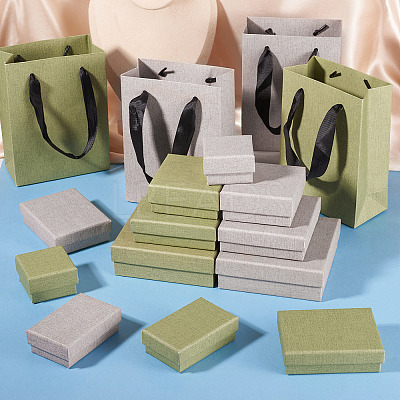 3Pcs Square Paper Jewelry Display Cases CON-TA0001-39D-02-1