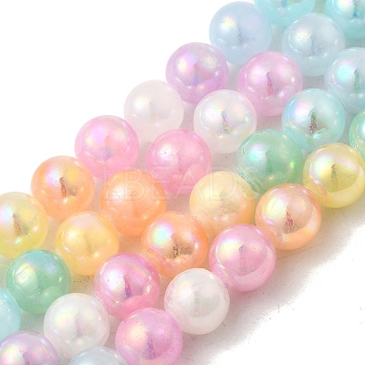 Plating Natural Selenite Beads Strands G-G120-A01-03-06-1