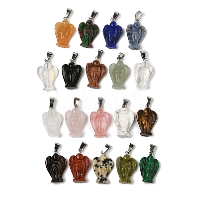 Natural & Synthetic Mixed Gemstone Pendants G-B127-10P-1