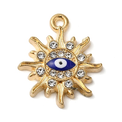 Alloy Enamel Rhinestone Glass Pendants X1-ENAM-U003-02G-10-1
