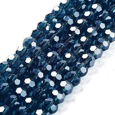 Electroplate Transparent Glass Beads Strands X-EGLA-A035-T6mm-A12-1