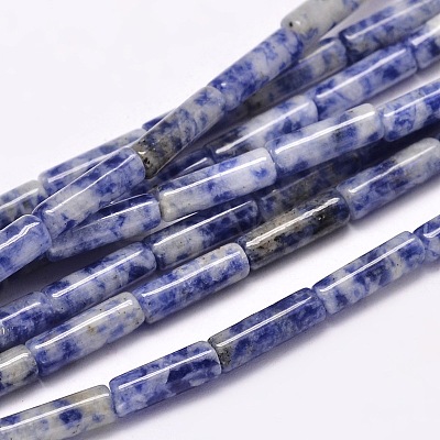 Natural Blue Spot Jasper Column Beads Strands X-G-F247-02-1