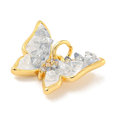 Natural Quartz Crystal Pendants KK-P275-24G-1