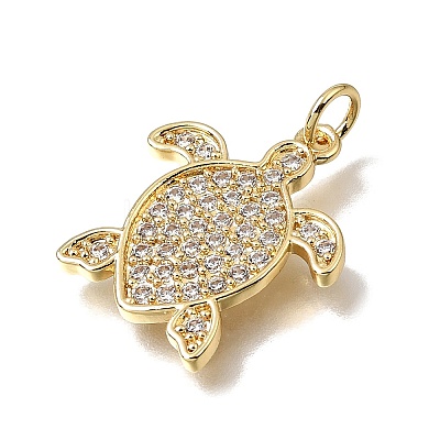 Brass Micro Pave Clear Cubic Zirconia Pendants CU-CBAA556-06B-1